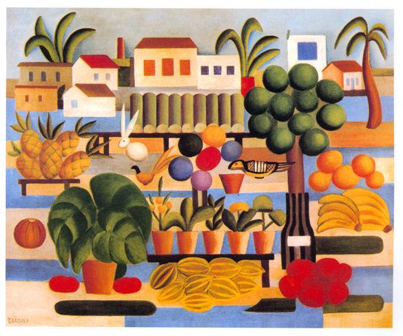 Pintura da modernista brasileira Tarsila do Amaral